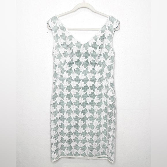 Tory Burch Brooklyn Lace Mini Dress Mint White Size 8 - Picture 4 of 11